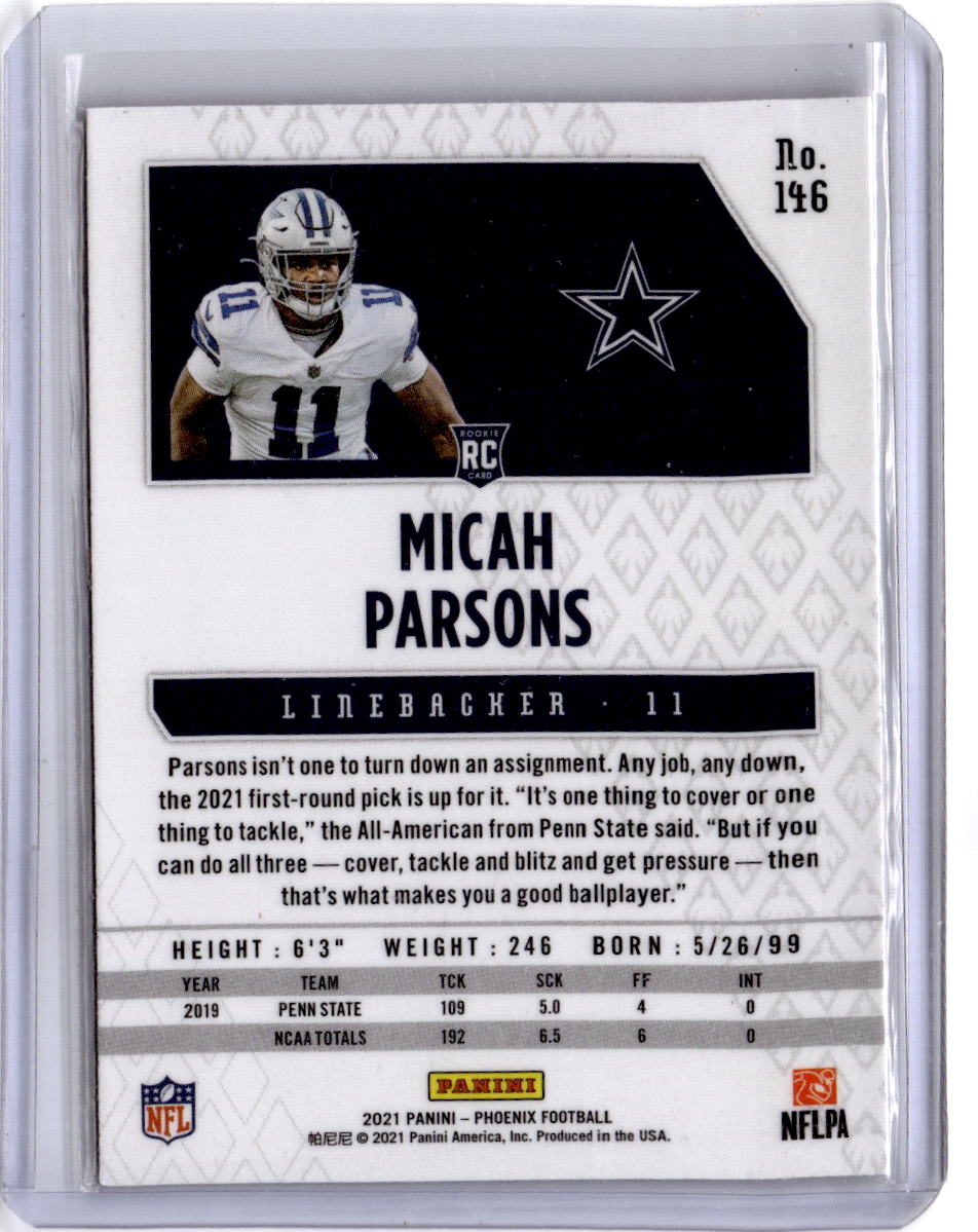 2021 Panini Phoenix #146 Micah Parsons Fire Burst