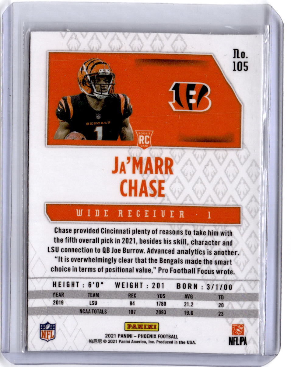 2021 Panini Phoenix #105 Ja'Marr Chase Fire Burst
