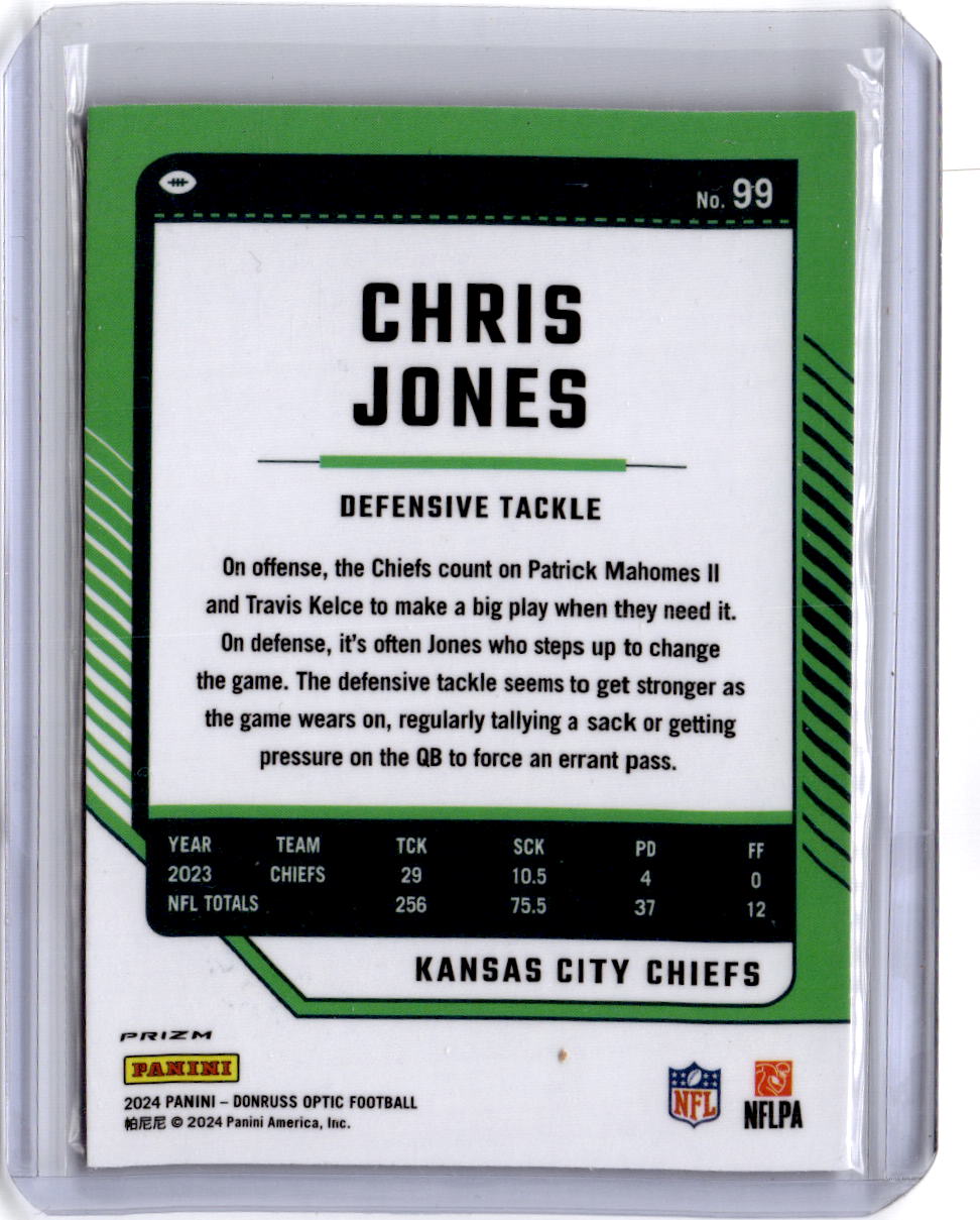 2024 Donruss Optic #99 Chris Jones One Hundred
