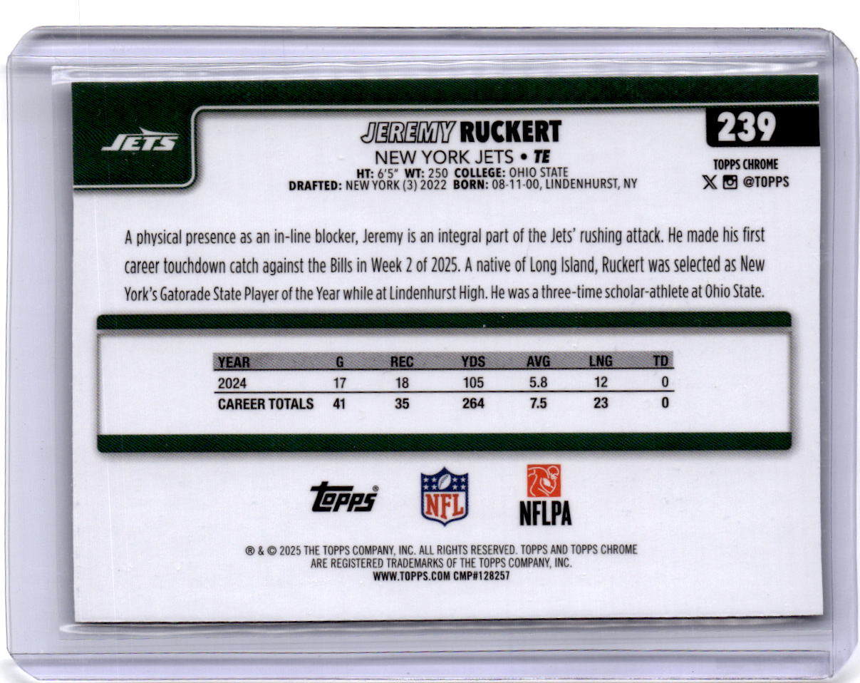 2025 Topps Chrome #239 Jeremy Ruckert Neon Pulse Refractor