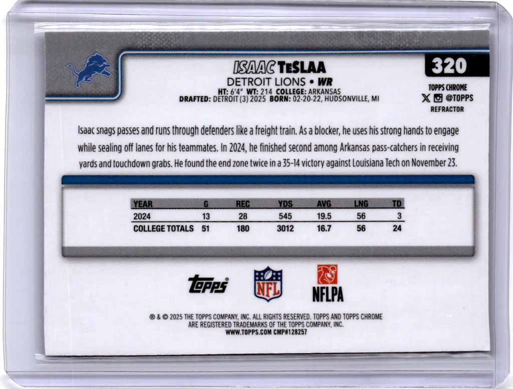 2025 Topps Chrome #320 Isaac TeSlaa Refractor