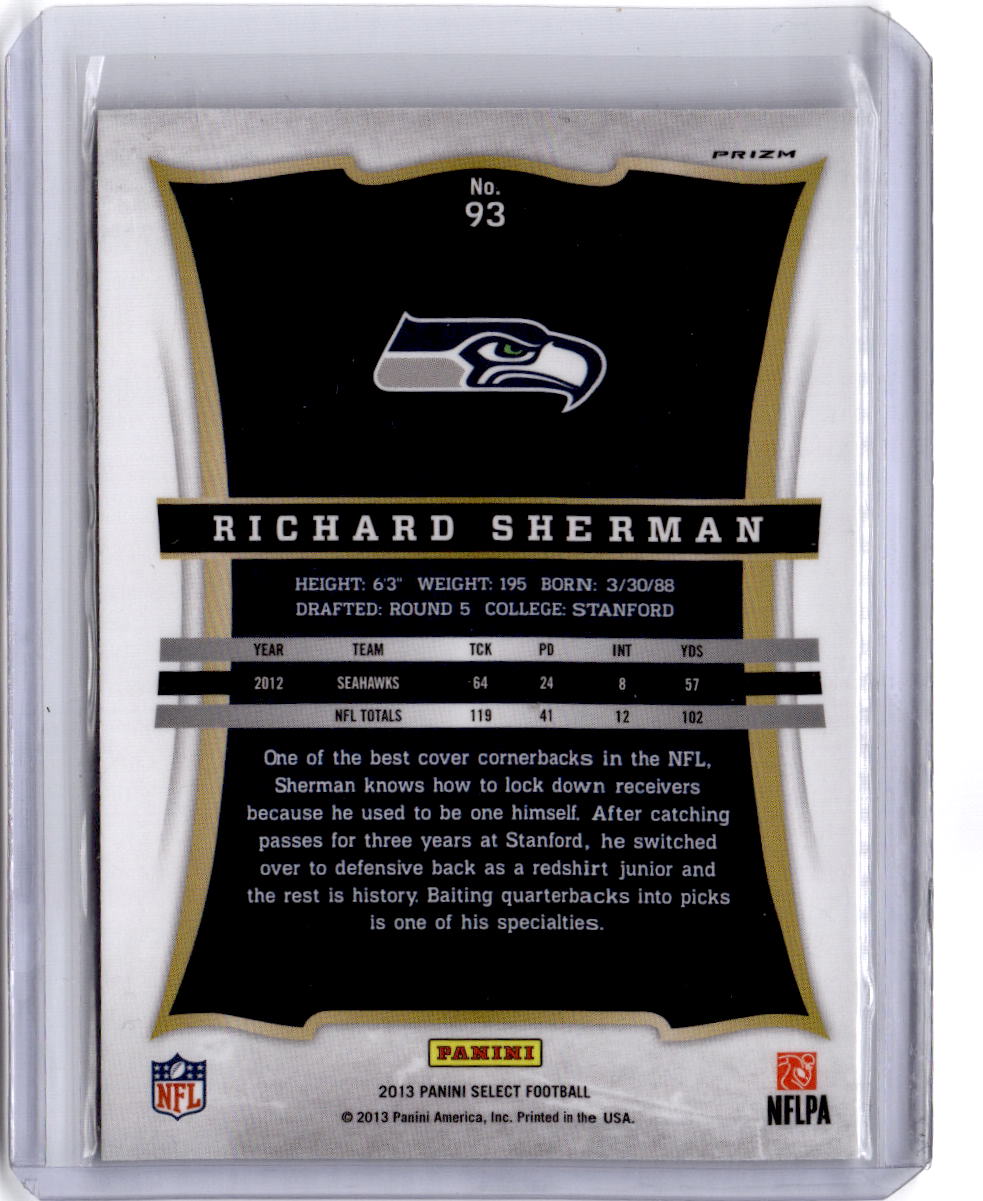 2013 Panini Select #93 Richard Sherman Prizm