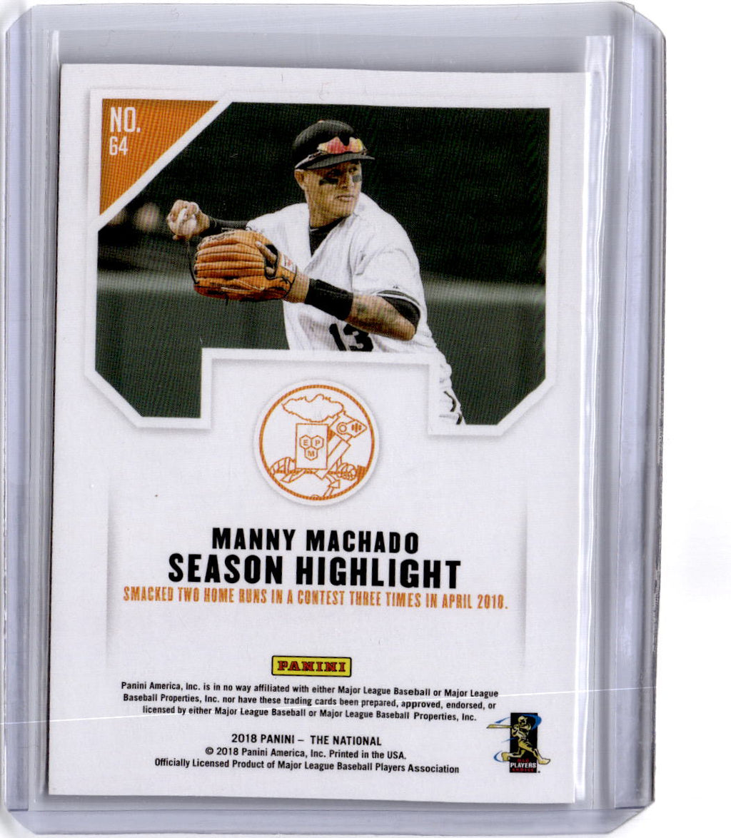 2018 Panini National Sports  #64 Manny Machado Rainbow Spokes #/49