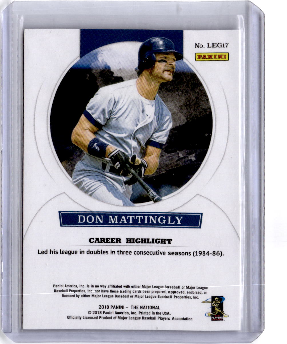 2018 Panini National Sports Collectors Don Mattingly Legends Rainbow Spokes #/49