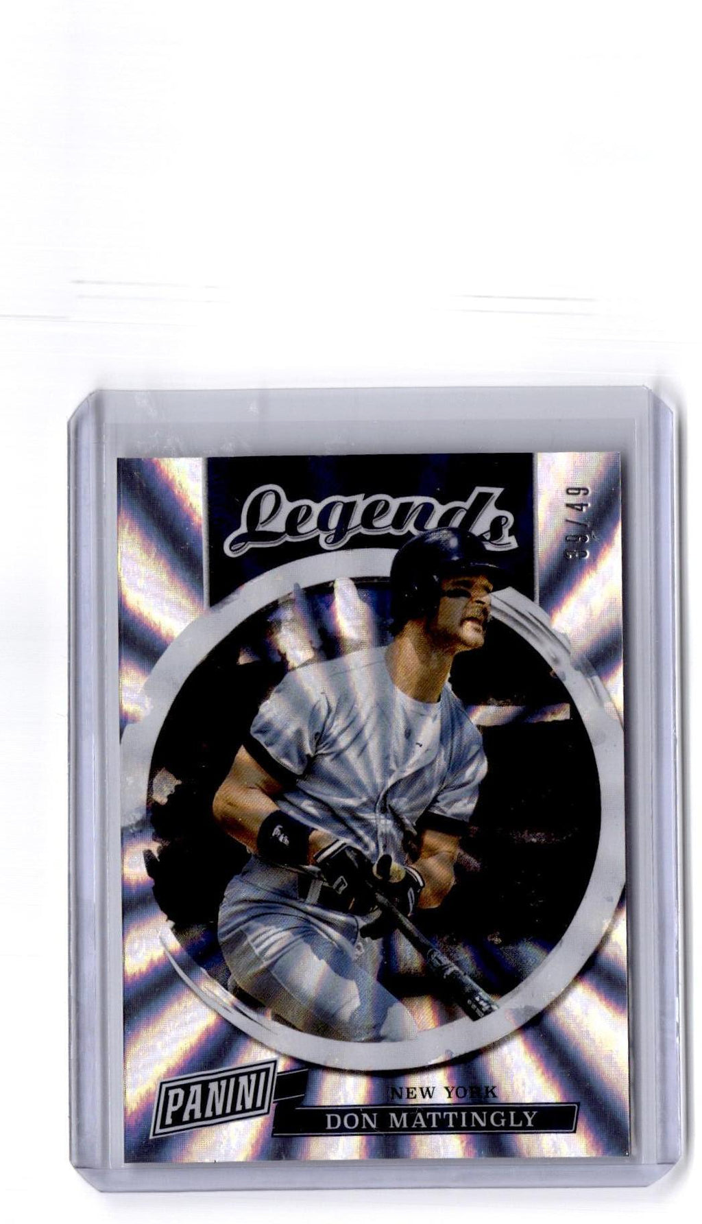 2018 Panini National Sports Collectors Don Mattingly Legends Rainbow Spokes #/49
