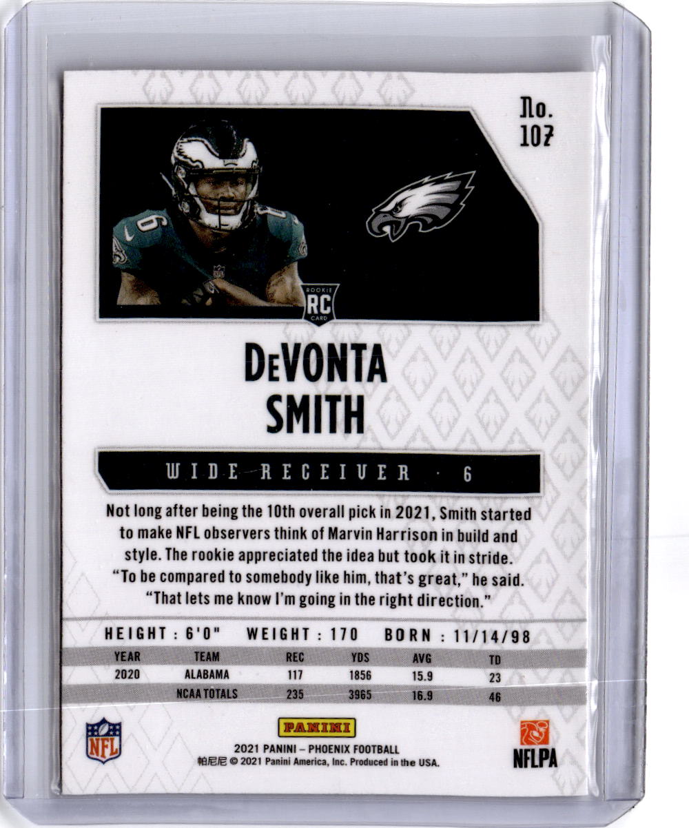 2021 Panini Phoenix #107 DeVonta Smith Fire Burst