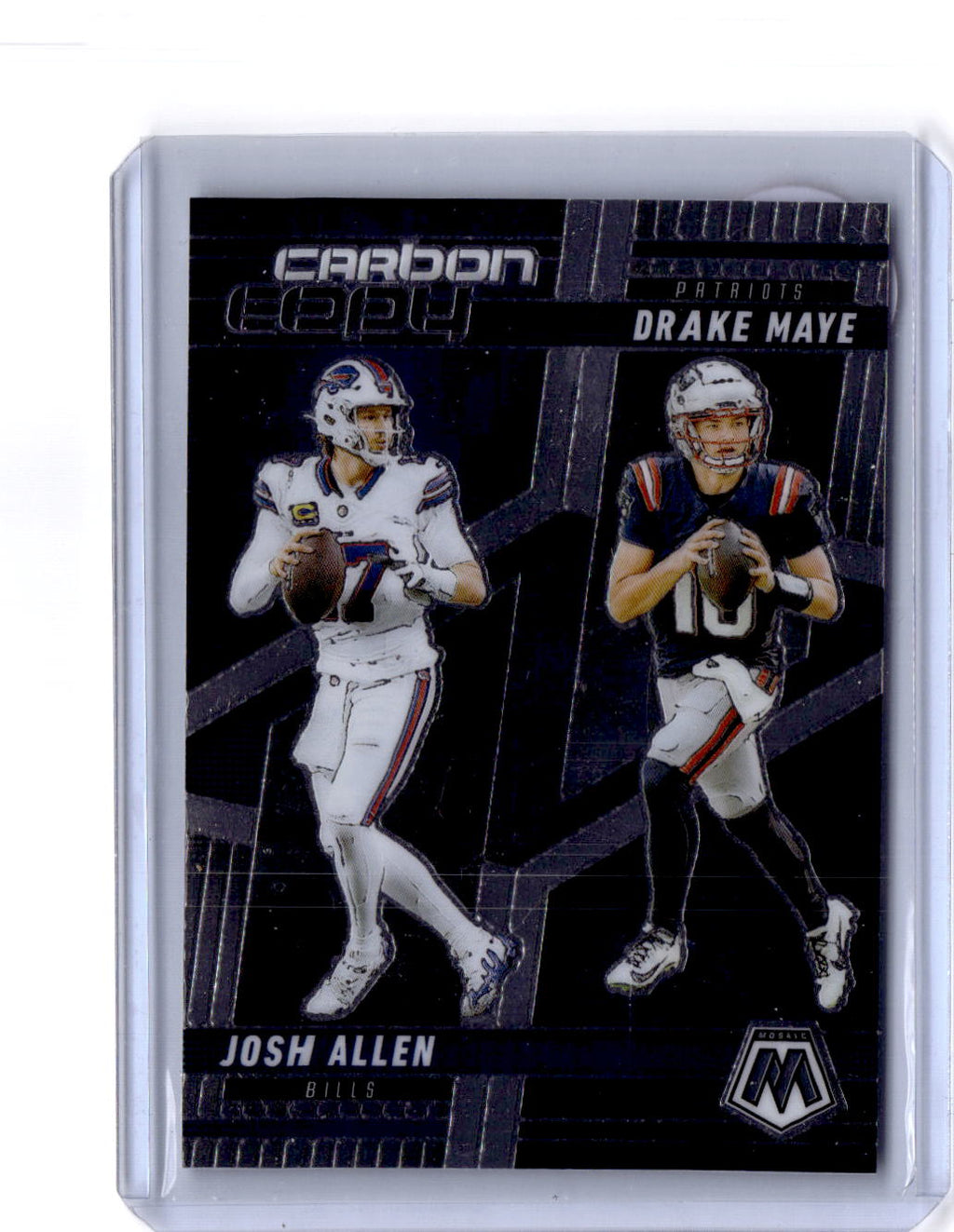 2025 Panini Mosaic #CCO-14 Drake Maye / Josh Allen Carbon Copy