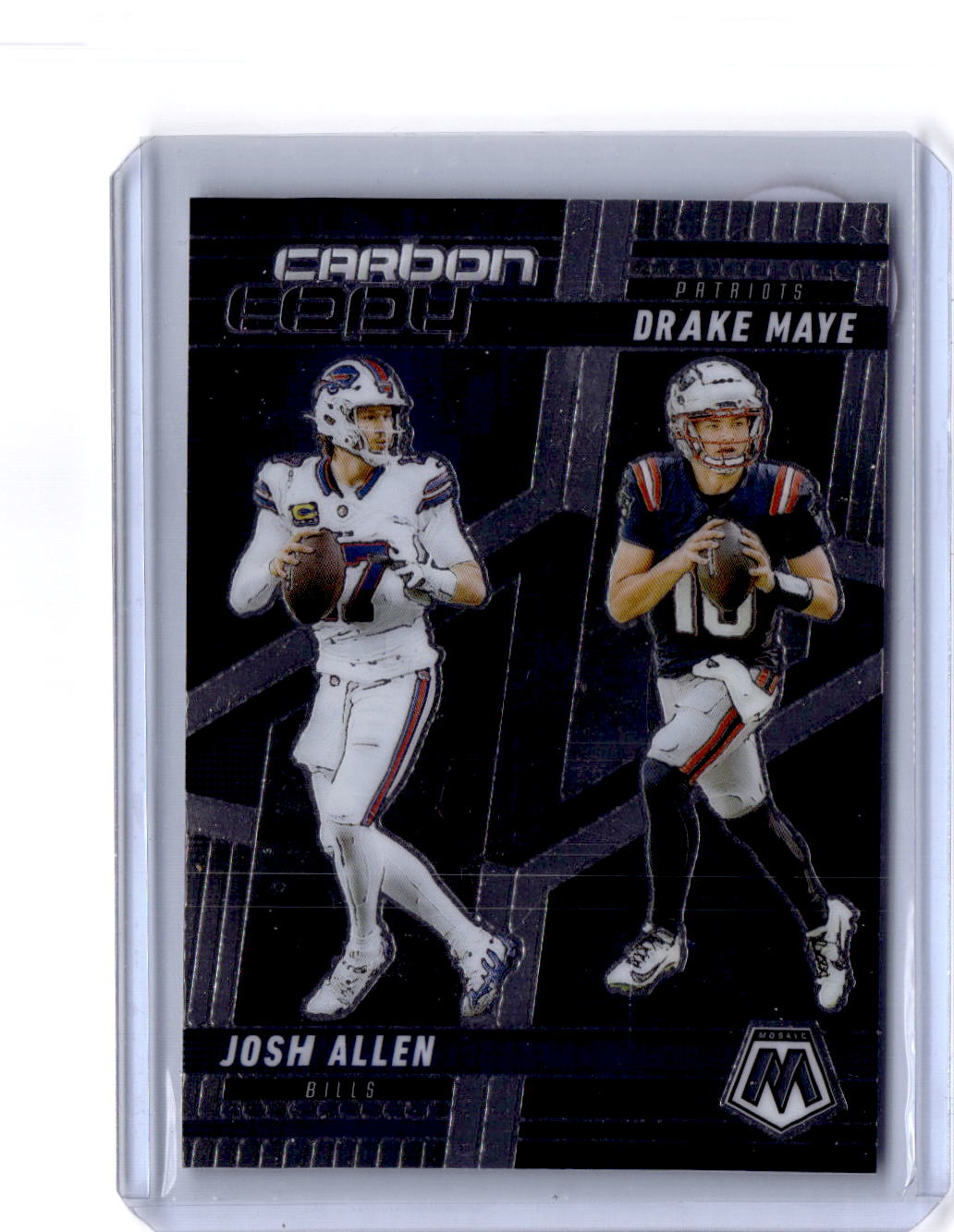 2025 Panini Mosaic #CCO-14 Drake Maye / Josh Allen Carbon Copy