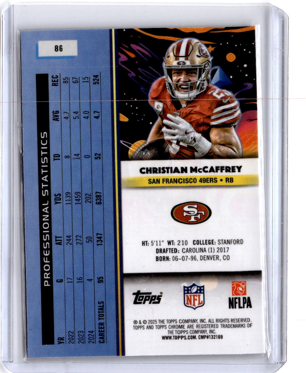 2025 Topps Chrome Cosmic #86 Christian McCaffrey