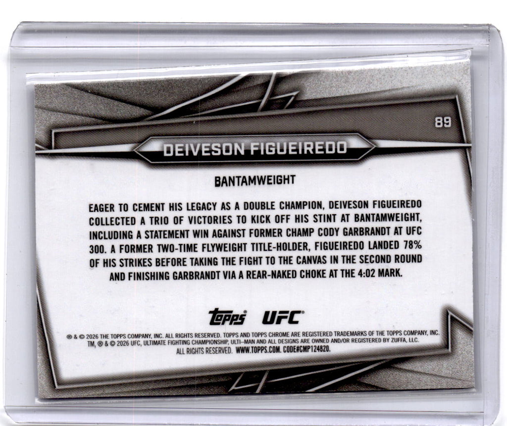2026 Topps Chrome UFC #89 Deiveson Figueiredo Purple RayWave Refractor