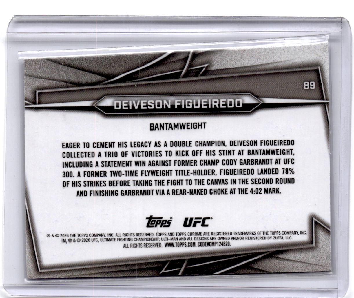 2026 Topps Chrome UFC #89 Deiveson Figueiredo Purple RayWave Refractor