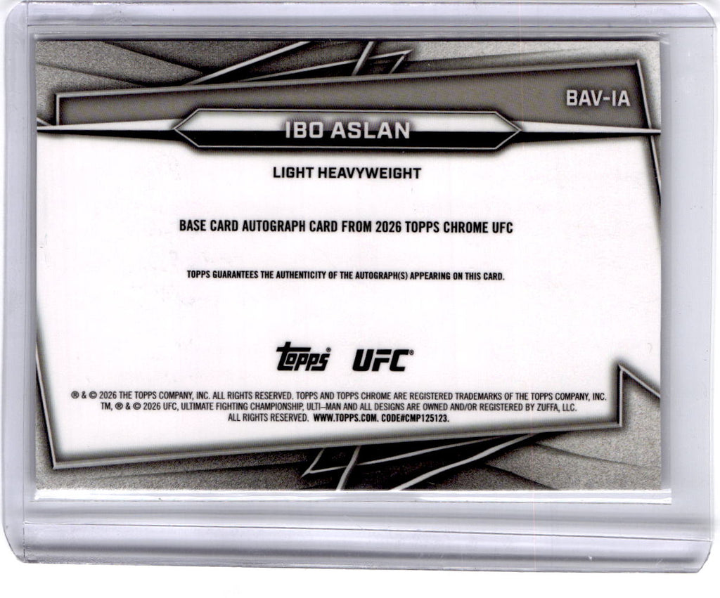 2026 Topps Chrome UFC #BAV-IA Ibo Aslan Base Autographs