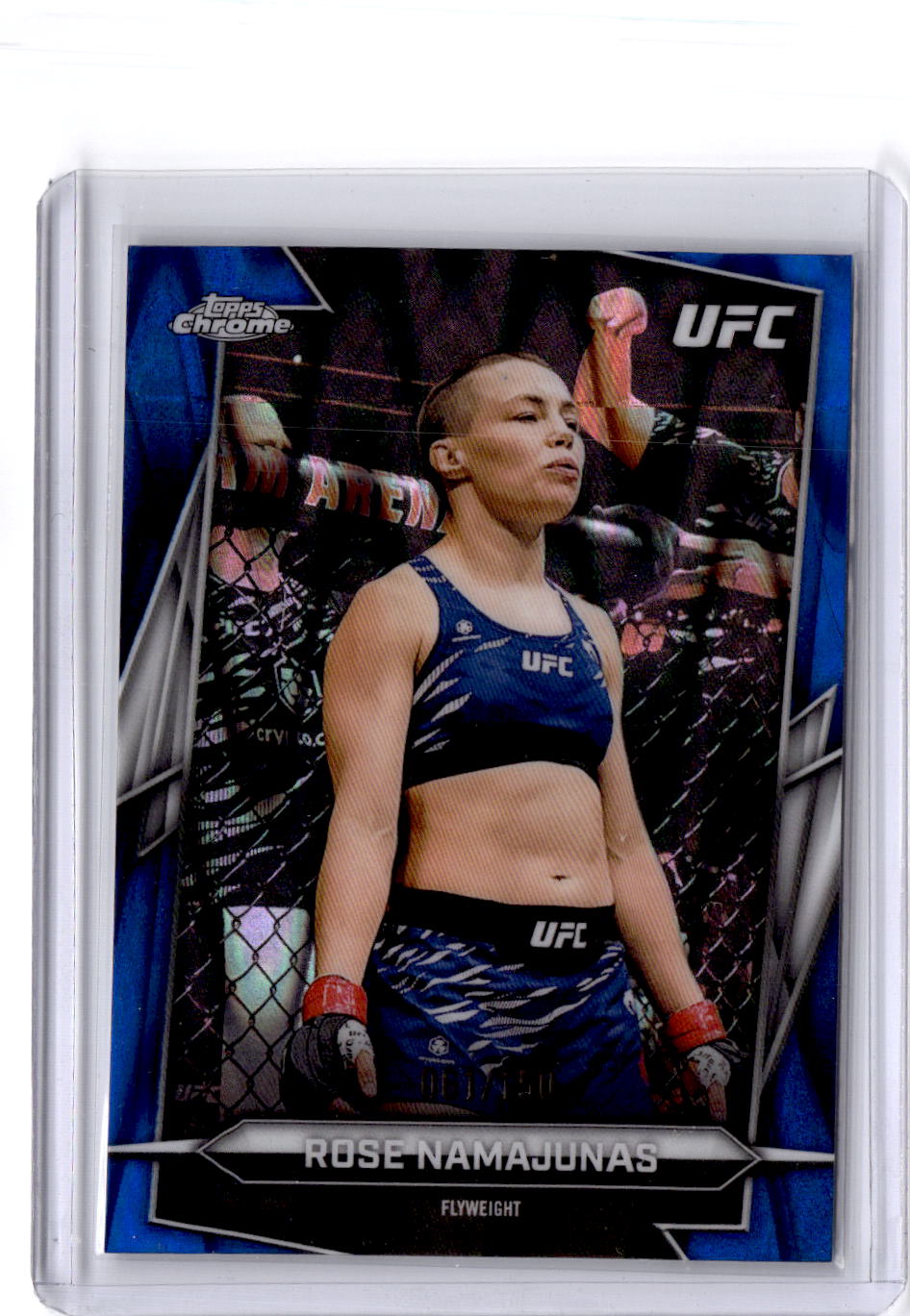 2026 Topps Chrome UFC #87 Rose Namajunas Blue RayWave Refractor