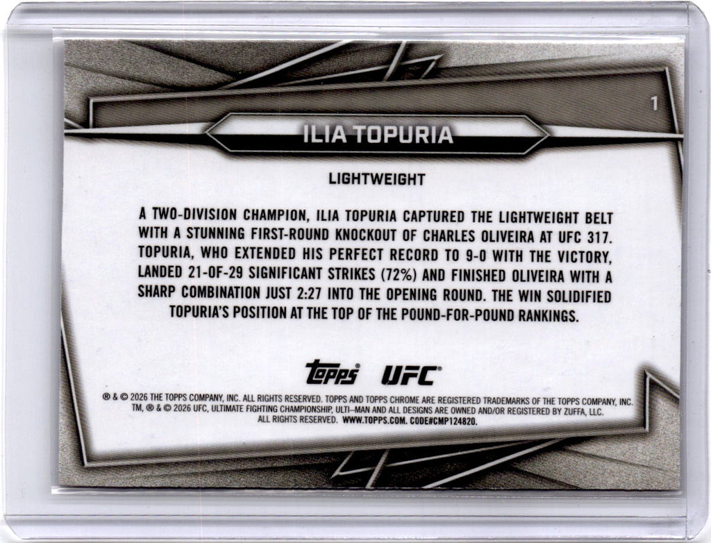 2026 Topps Chrome UFC #1 Ilia Topuria Pink Refractor