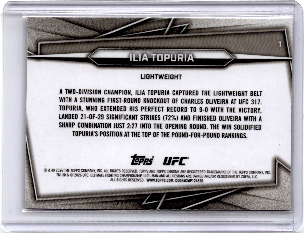2026 Topps Chrome UFC #1 Ilia Topuria Pink Refractor