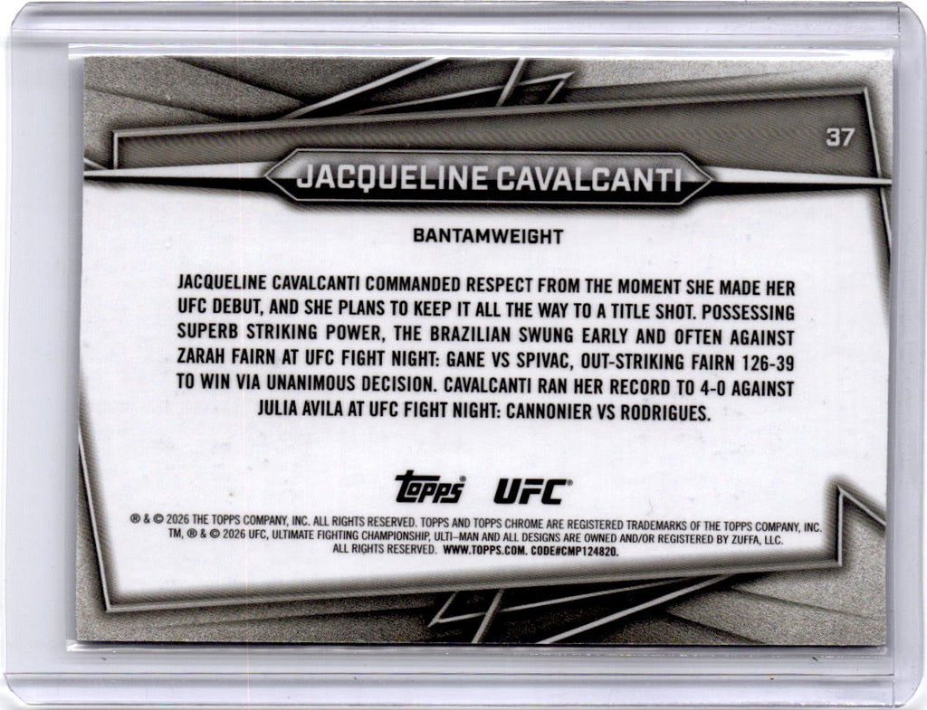 2026 Topps Chrome UFC #37 Jacqueline Cavalcanti Blue Refractor