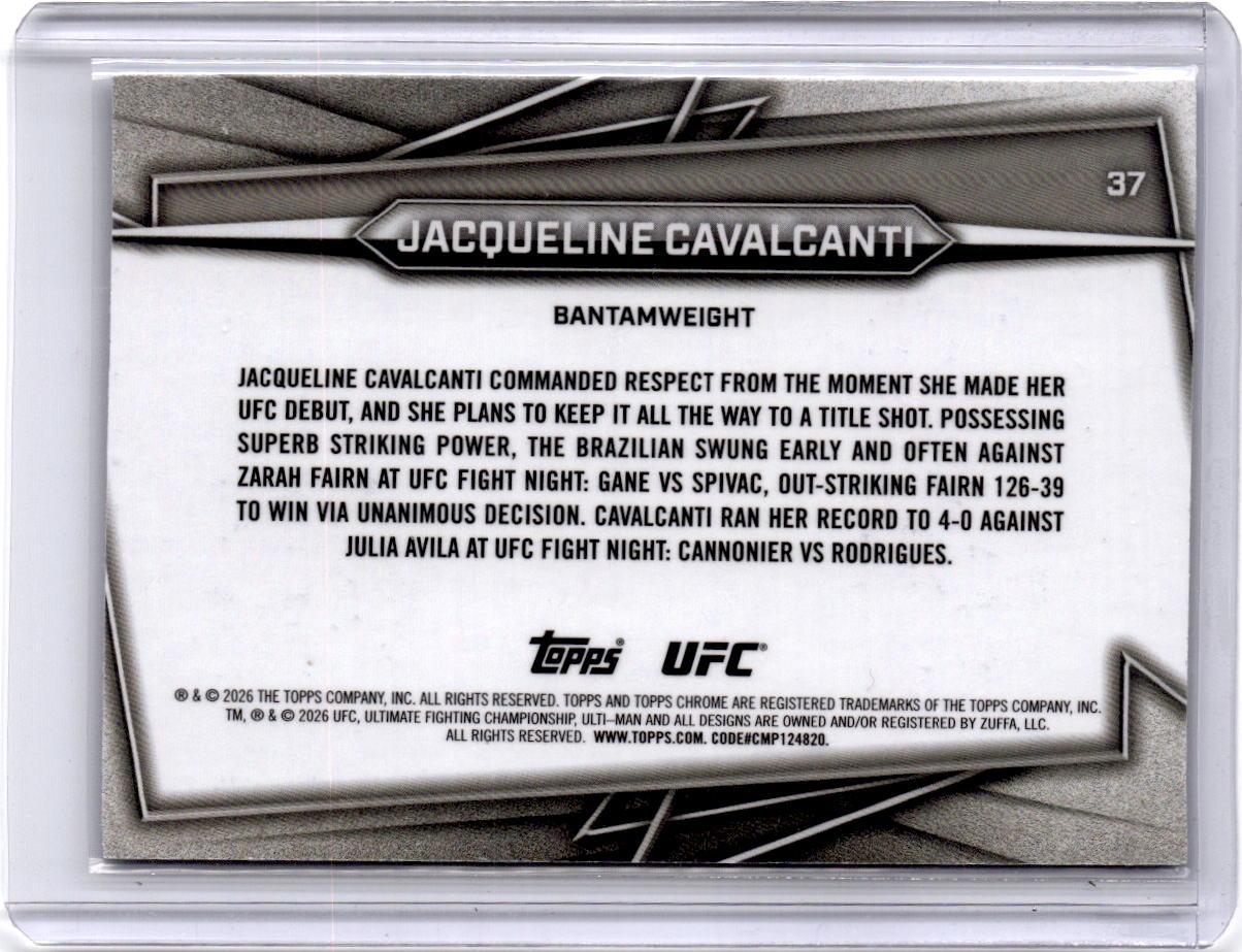 2026 Topps Chrome UFC #37 Jacqueline Cavalcanti Blue Refractor