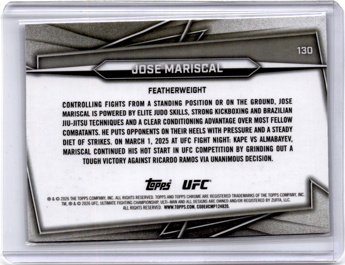 2026 Topps Chrome UFC #130 Jose Mariscal Blue RayWave Refractor