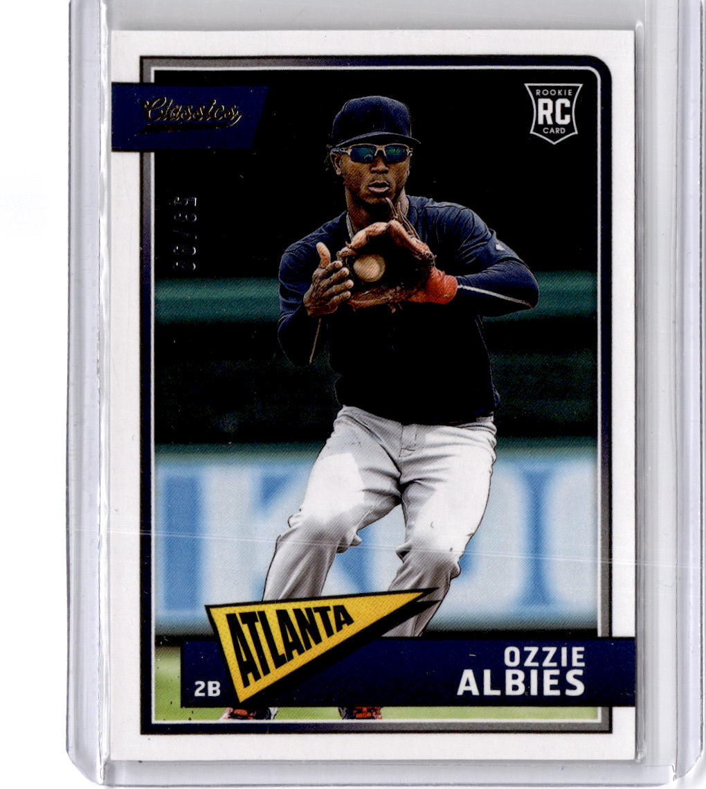 2018 Panini Chronicles #30 Ozzie Albies Classics Timeless Tribute Gold #/99