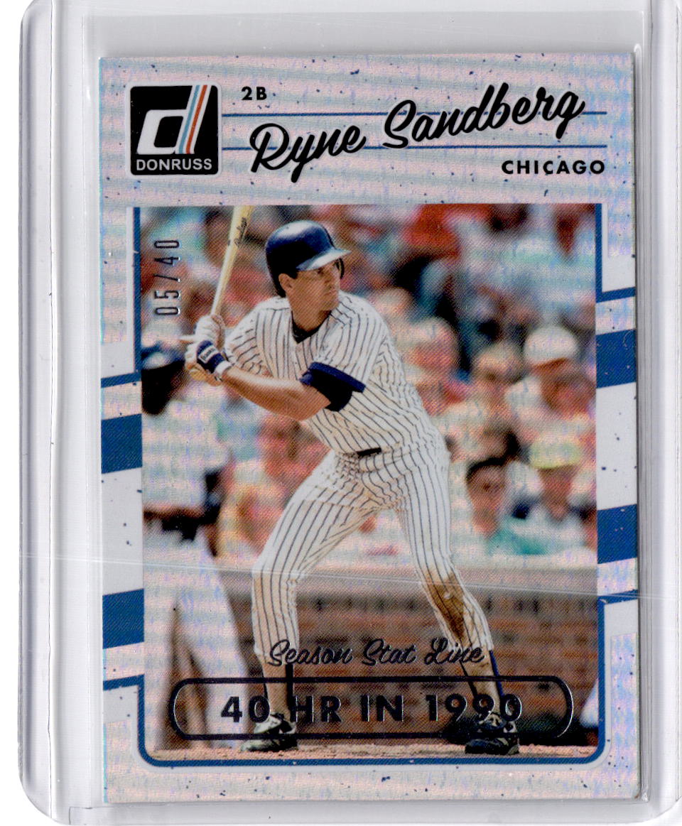 2017 Donruss #188 Ryne Sandberg Season Stat Line #/40