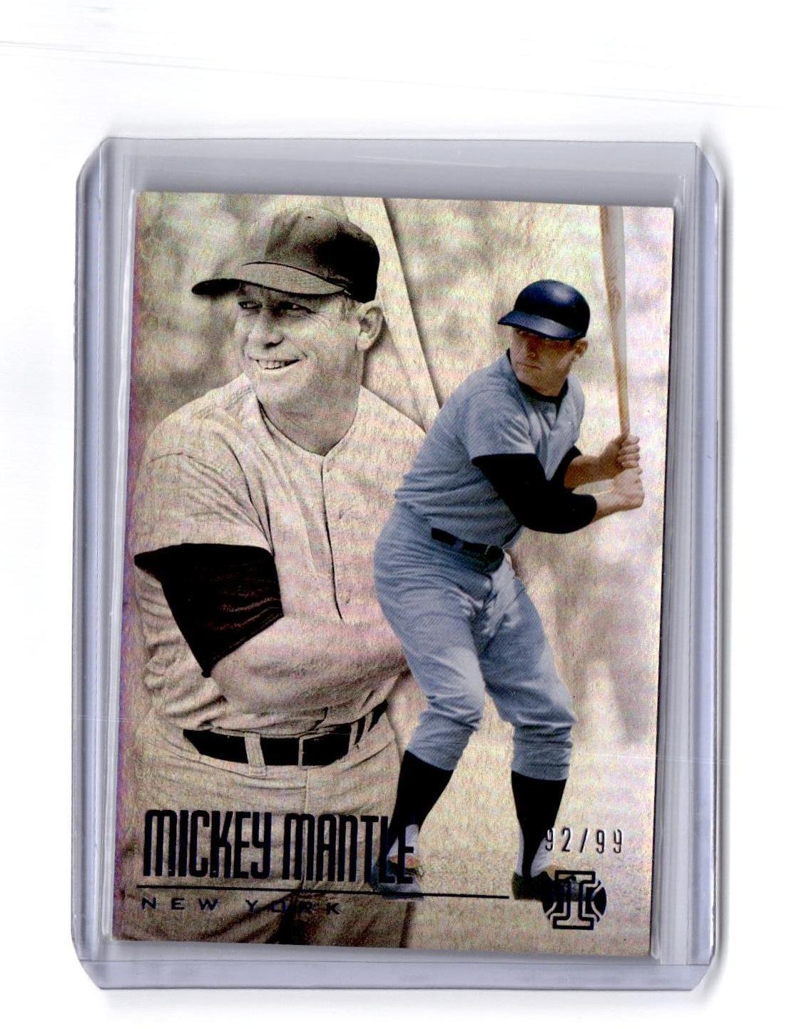 2018 Panini Chronicles #7 Mickey Mantle Illusions Trophy Collection Blue #/99