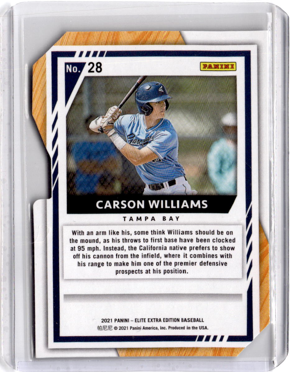 2021 Panini Elite Extra Edition #28 Carson Williams Status Green Die Cut #/19