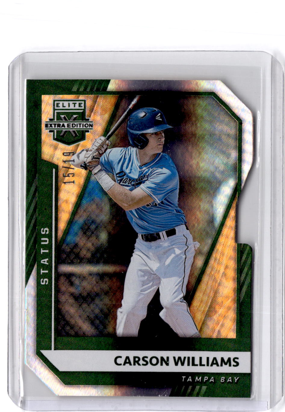 2021 Panini Elite Extra Edition #28 Carson Williams Status Green Die Cut #/19