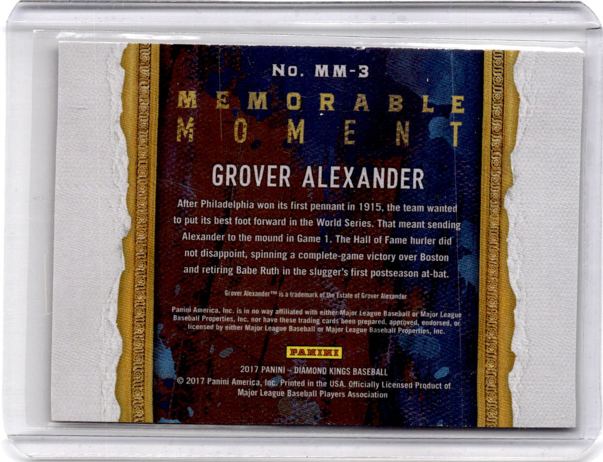 2017 Panini Diamond Kings Grover Cleveland Alexander Moment Holo Blue #/25