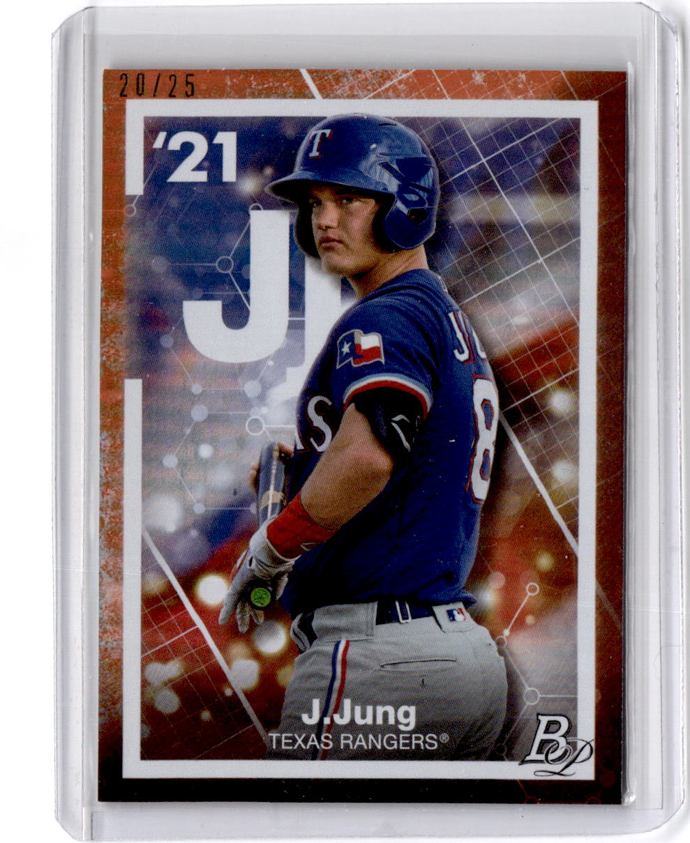 2021 Bowman Platinum #PE-22 Josh Jung Precious Elements Orange #/25