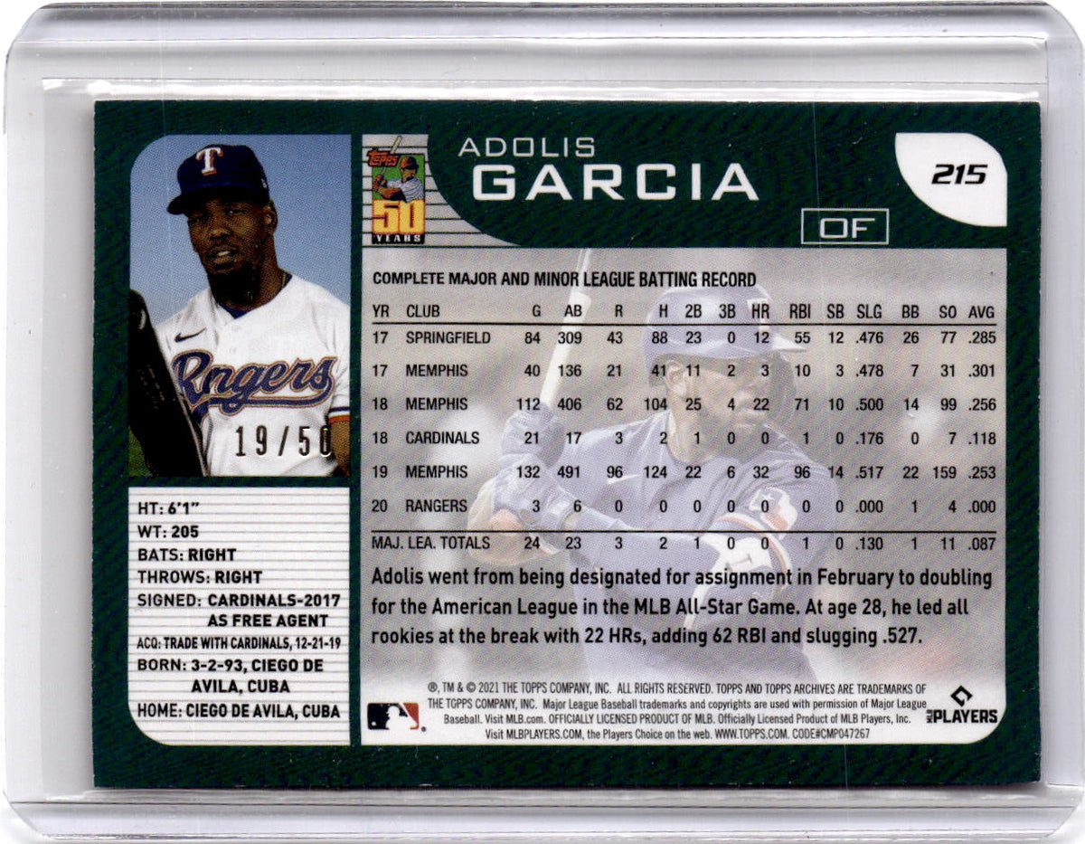 2021 Topps Archives #215 Adolis Garcia Red Hot Foil #/50