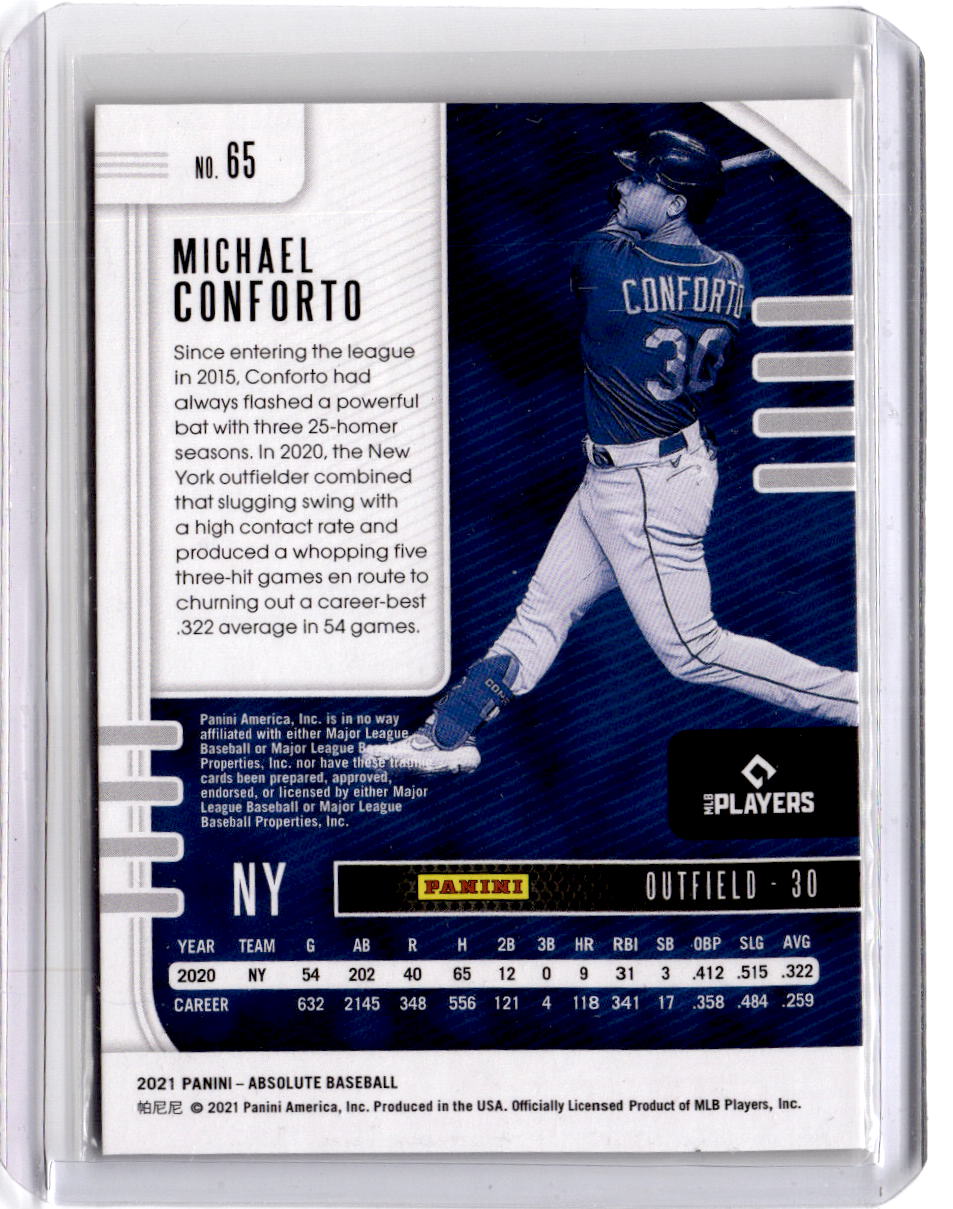 2021 Panini Absolute #65 Michael Conforto Retail Holo Gold #/10