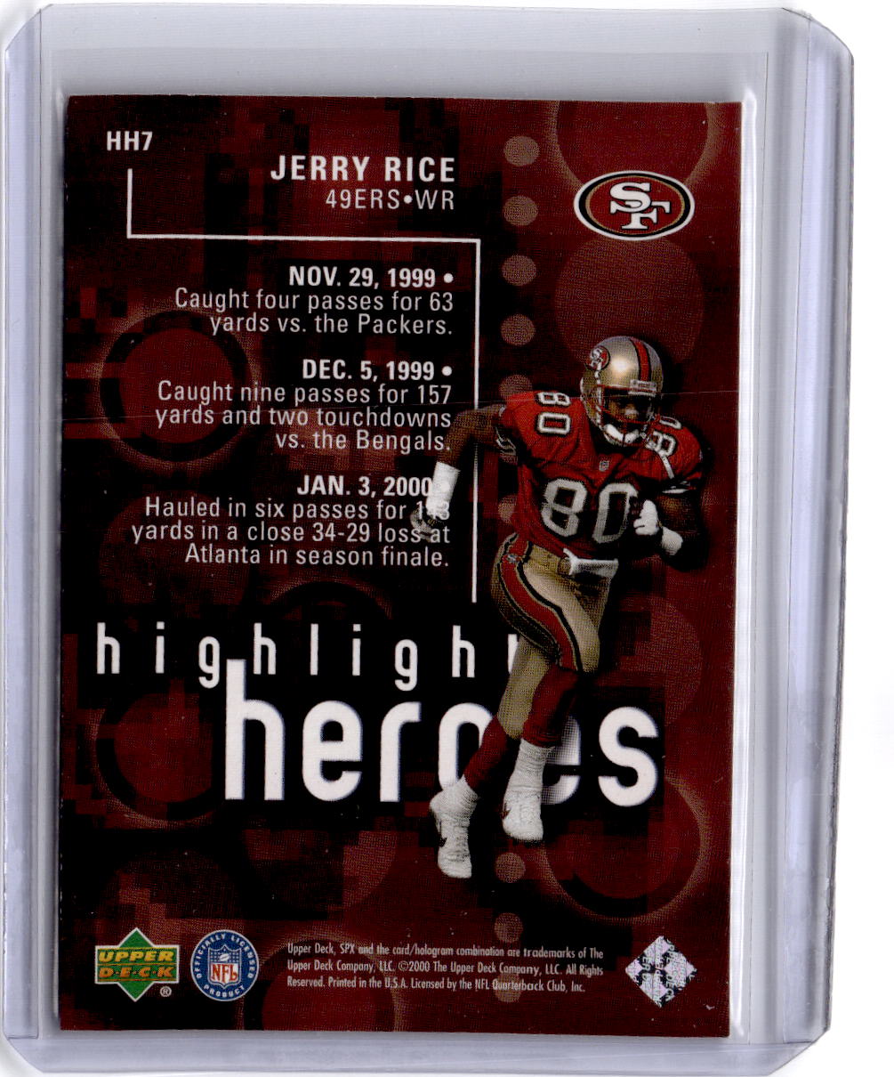2000 SPx #HH7 Jerry Rice Highlight Heroes