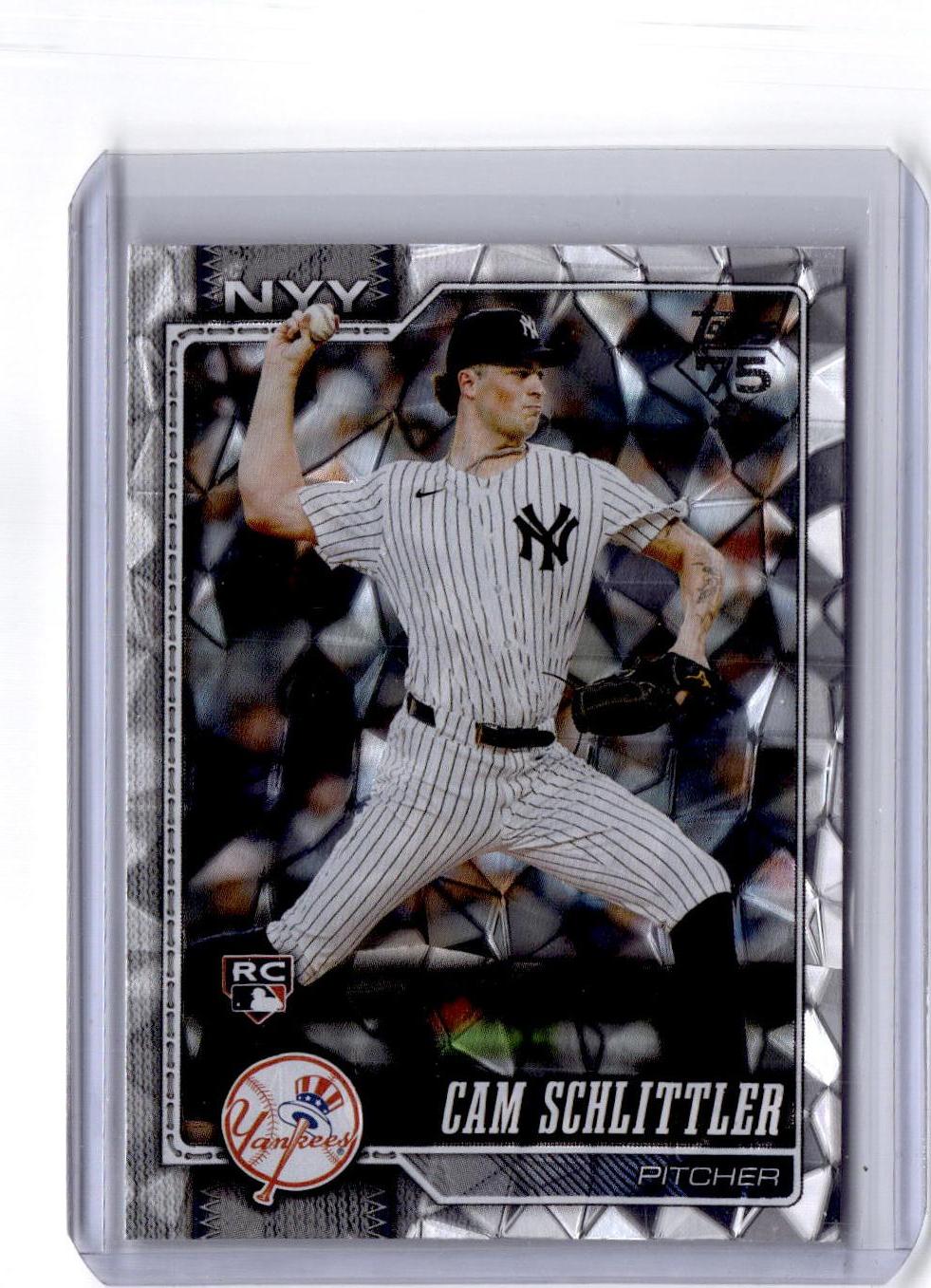 2026 Topps #111 Cam Schlittler Pink Diamante Foil