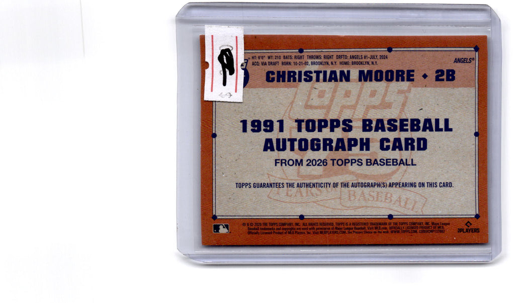 2026 Topps Christian Moore 1991 Topps Baseball 35th Anniversary Autographs