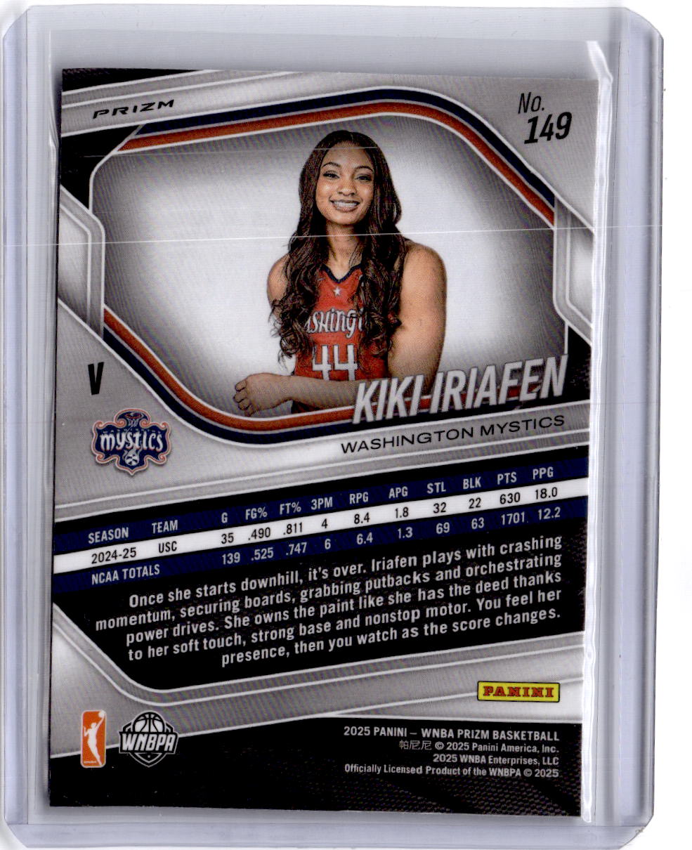 2025 Panini Prizm WNBA #149 Kiki Iriafen White Seismic Prizms