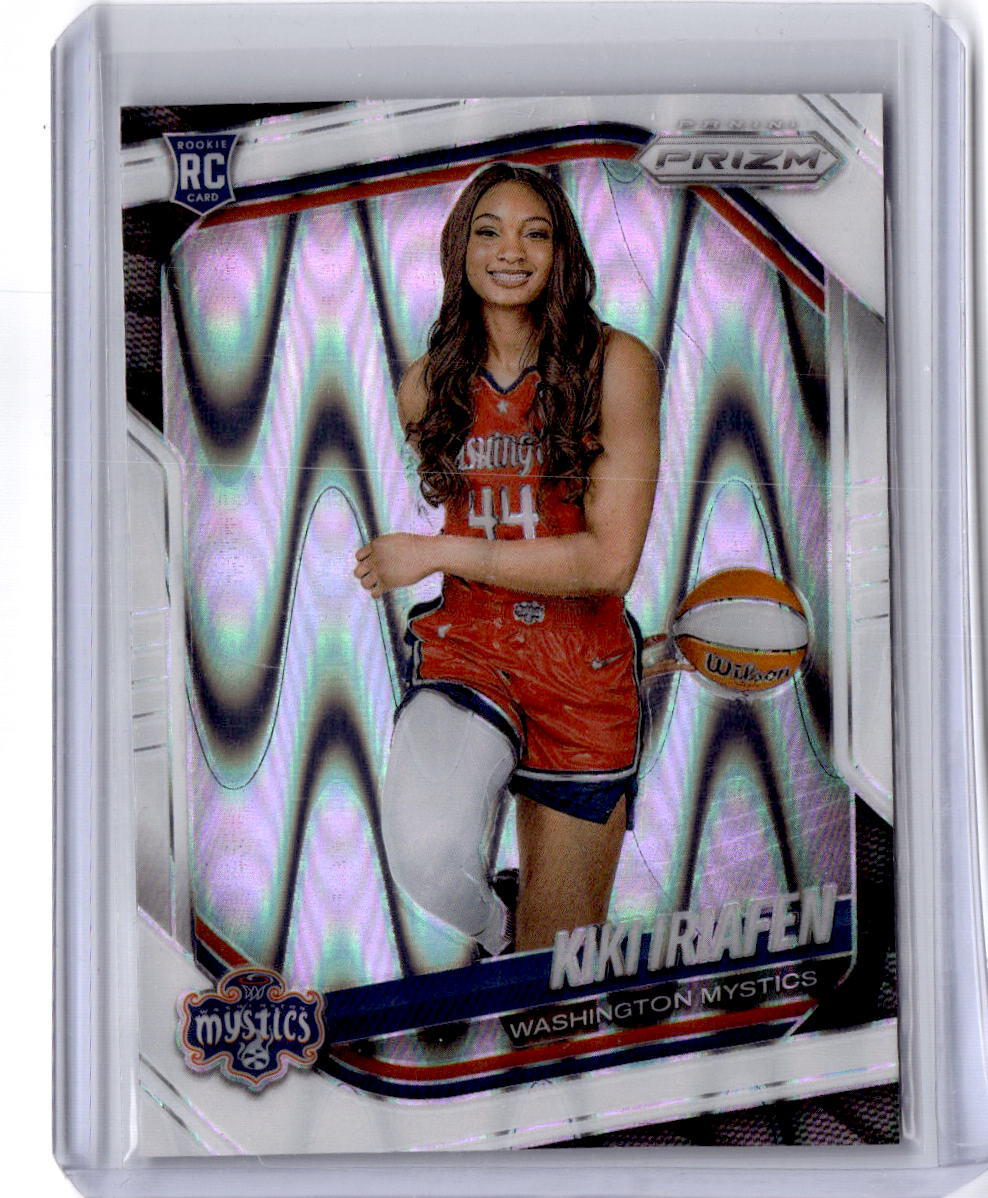 2025 Panini Prizm WNBA #149 Kiki Iriafen White Seismic Prizms