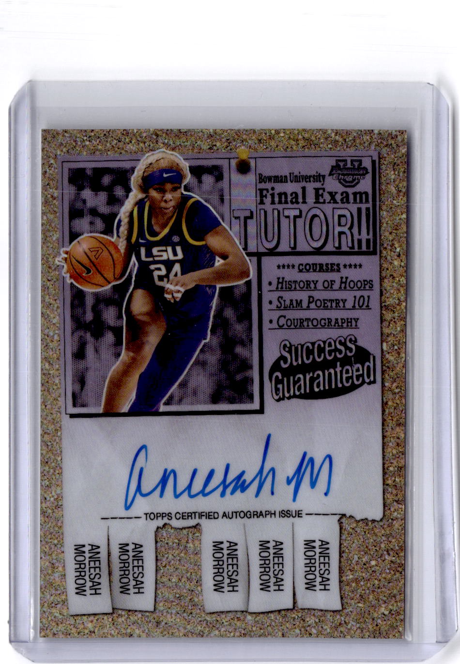 2024-25 Bowman University Chrome #FEA-AM Aneesah Morrow Final Exam Autographs