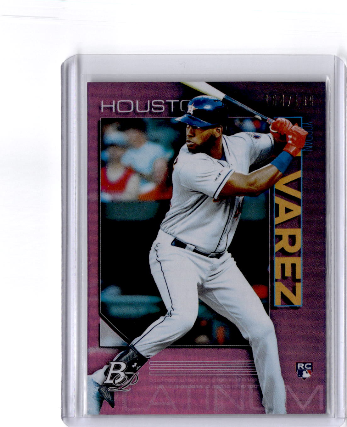 2020 Bowman Platinum #100 Yordan Alvarez Pink #/199