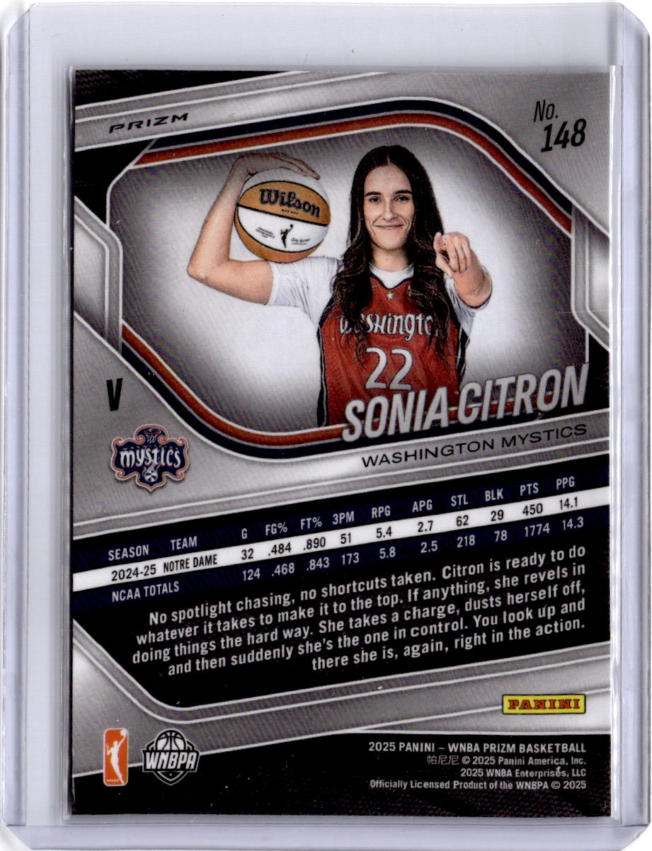 2025 Panini Prizm WNBA #148 Sonia Citron Checkerboard Prizms