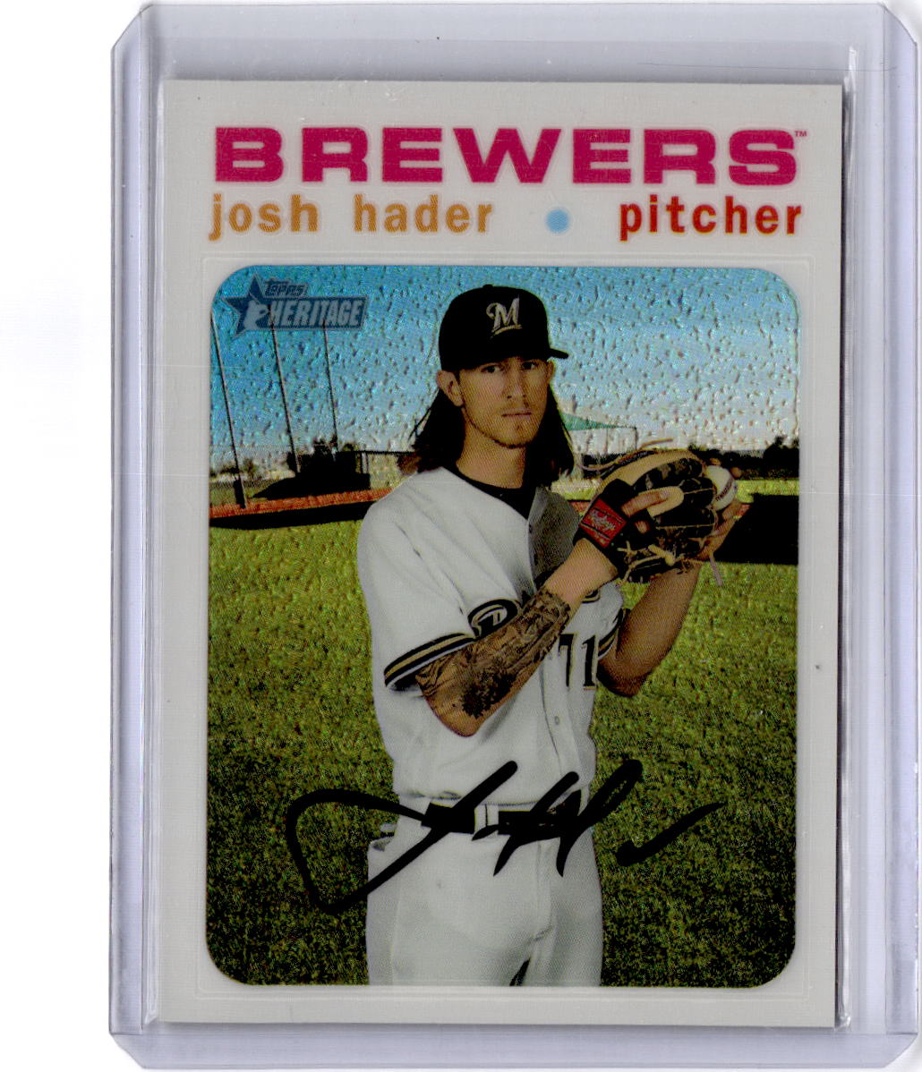 2020 Topps Heritage #THC-87 Josh Hader Chrome Exclusives White Refractor #/71