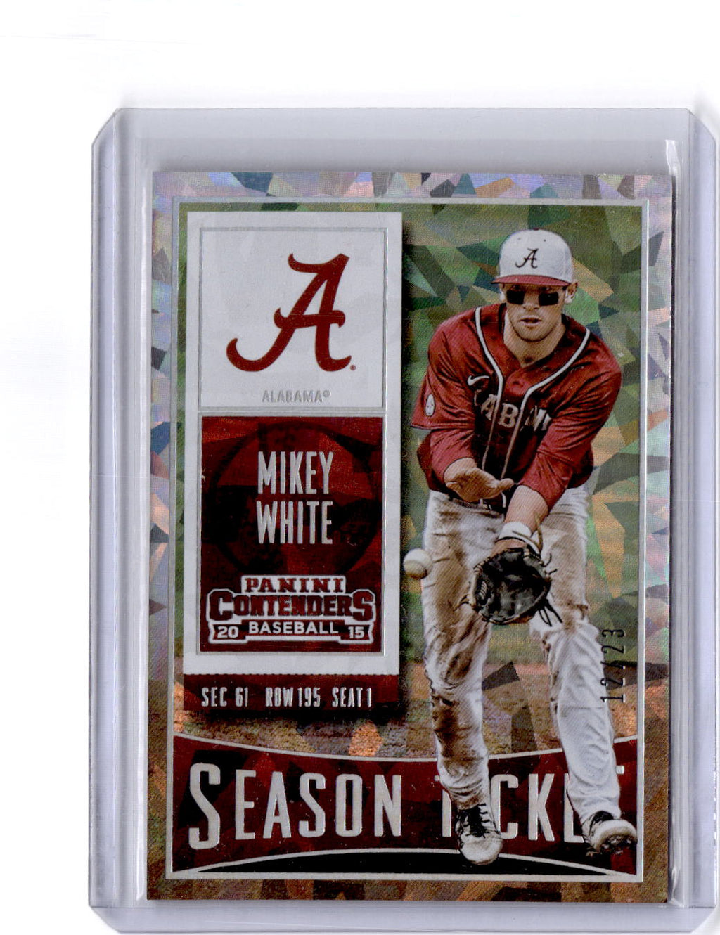 2015 Panini Contenders #72 Mikey White Cracked Ice Ticket #/23