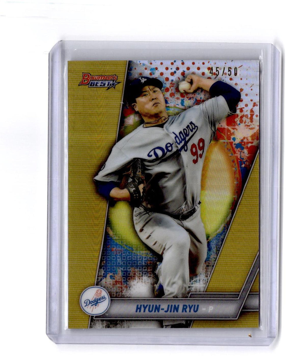 2019 Bowman's Best #11 Hyun-Jin Ryu Gold Refractor #/50