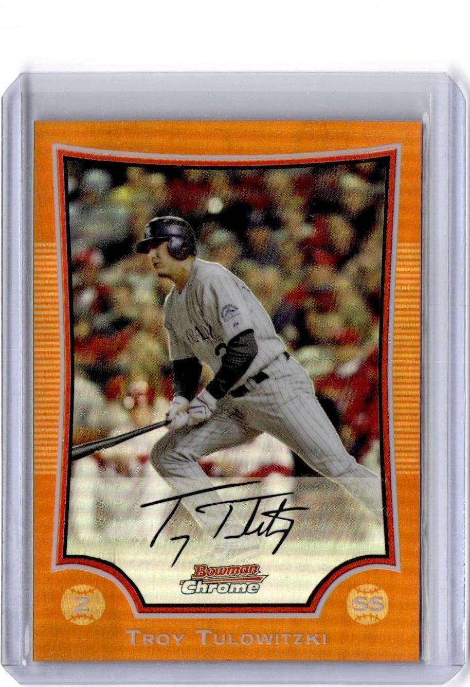 2009 Bowman Chrome #153 Troy Tulowitzki Orange Refractors #/25