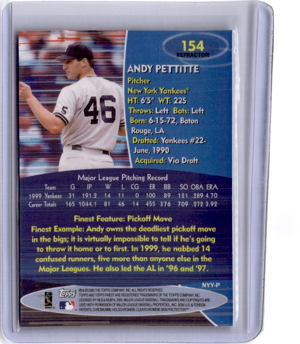 2000 Finest #154 Andy Pettitte Refractors