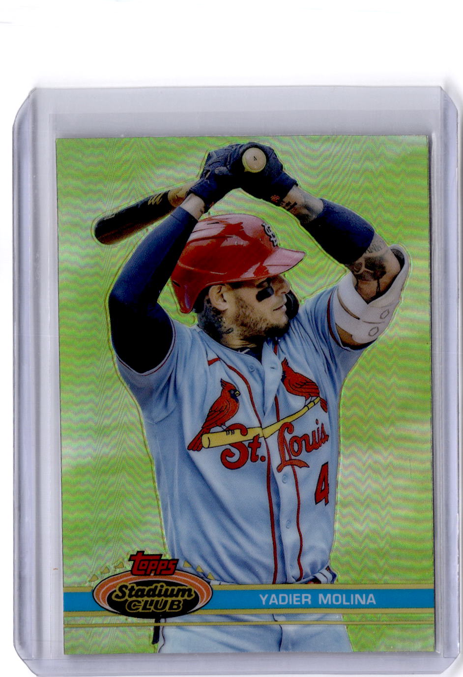 2021 Stadium Club Chrome #86b Yadier Molina 1991 Design Variation