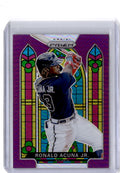 2021 Panini Prizm #SG-4 Ronald Acuna Jr. Stained Glass Purple Prizm