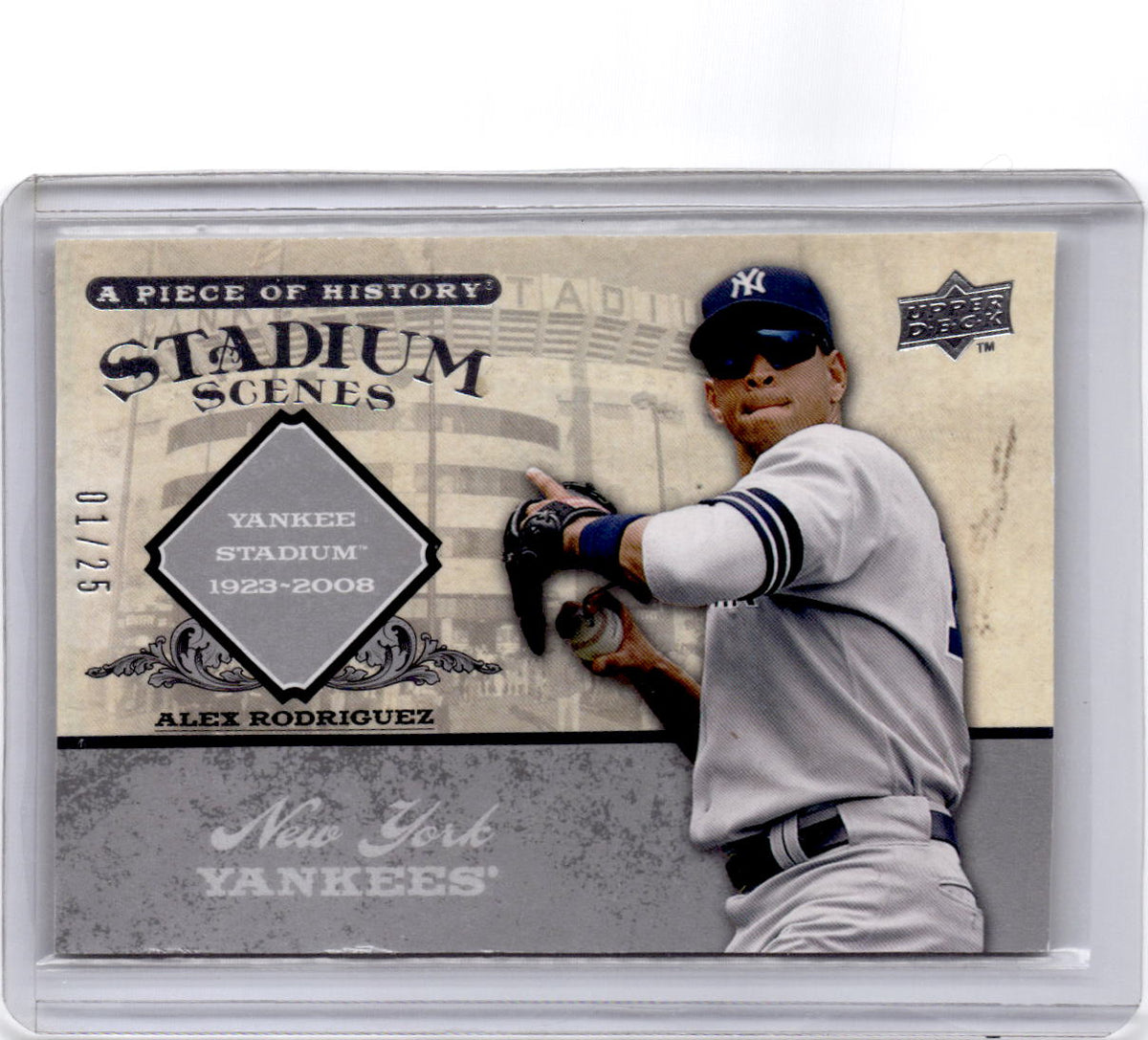 2008 Upper Deck A Piece of History Alex Rodriguez Franchise History Silver #/25