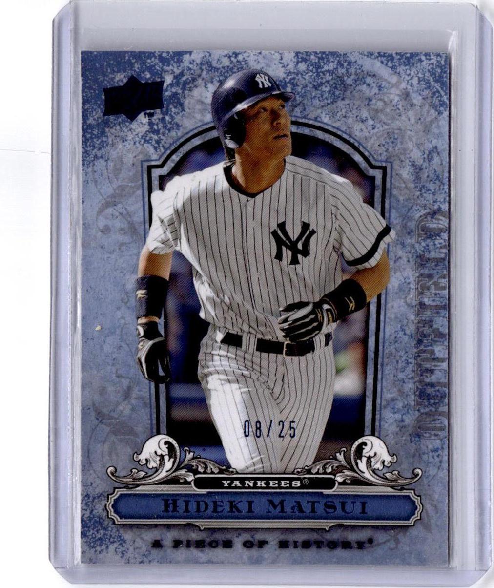2008 Upper Deck A Piece of History #65 Hideki Matsui Blue #/25