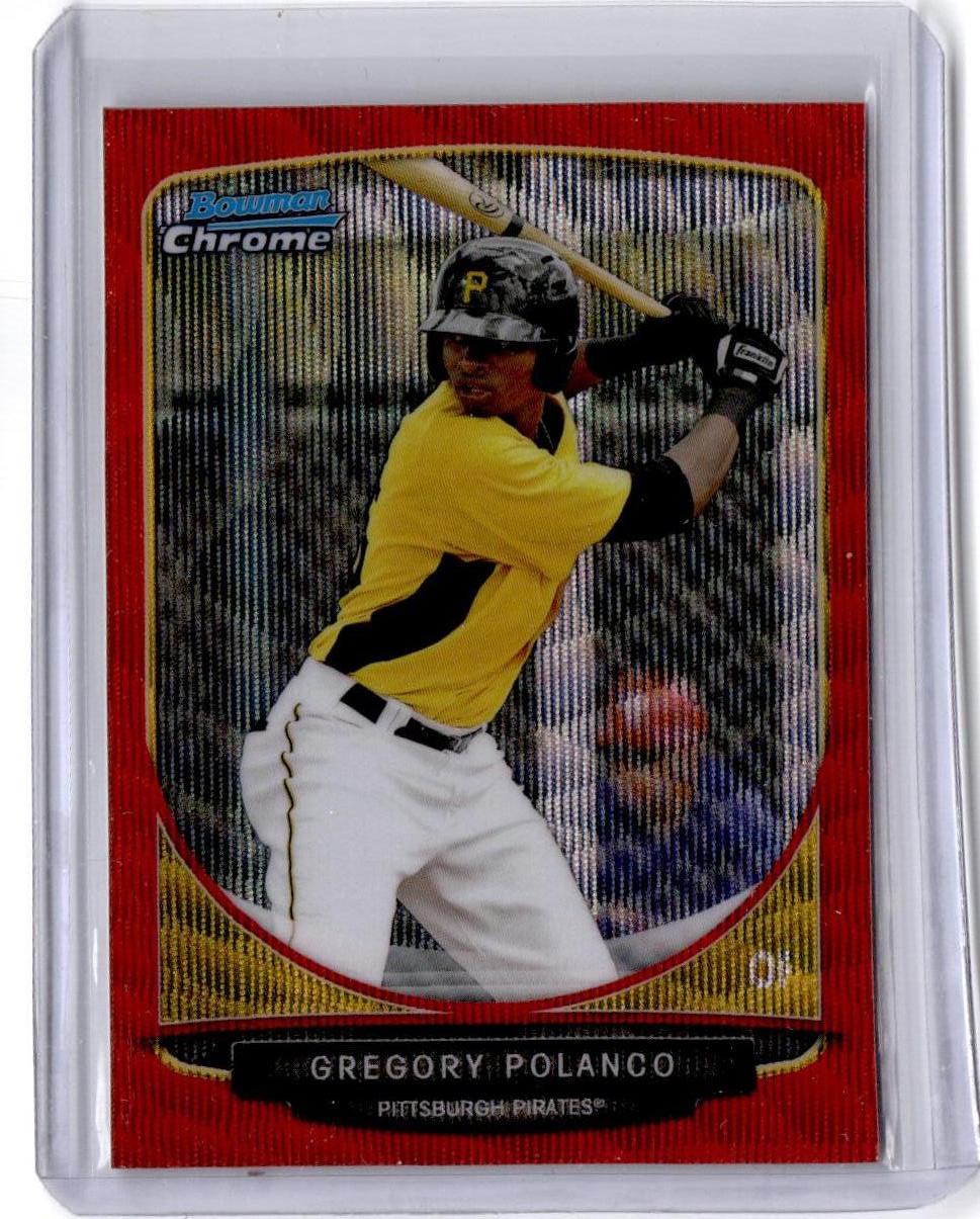 2013 Bowman #BCP79 Gregory Polanco Chrome Prospects Red Wave Refractors #/25