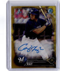 2016 Bowman Draft #CDA-CR Corey Ray Chrome Draft Pick Autographs Gold wave /50
